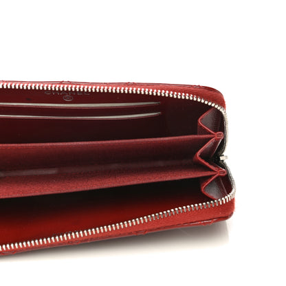 Chanel Patent Quilted Large Gusset Zip Around Wallet Red 5 of 13