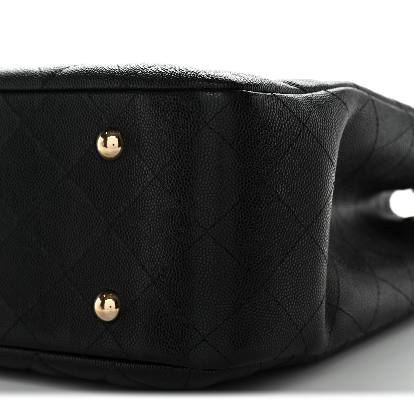 Caviar Quilted Large CC Shopping Tote Black