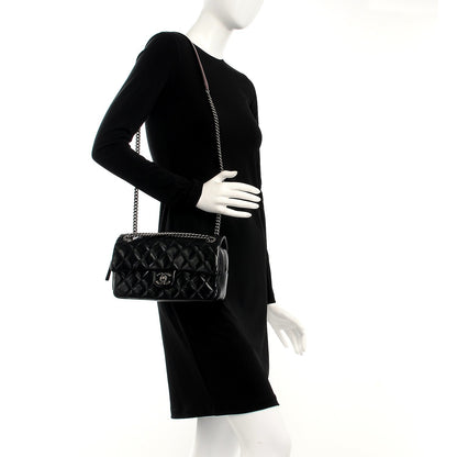 Chanel Glazed Calfskin Medium Duo Color Flap Black 2 of 7