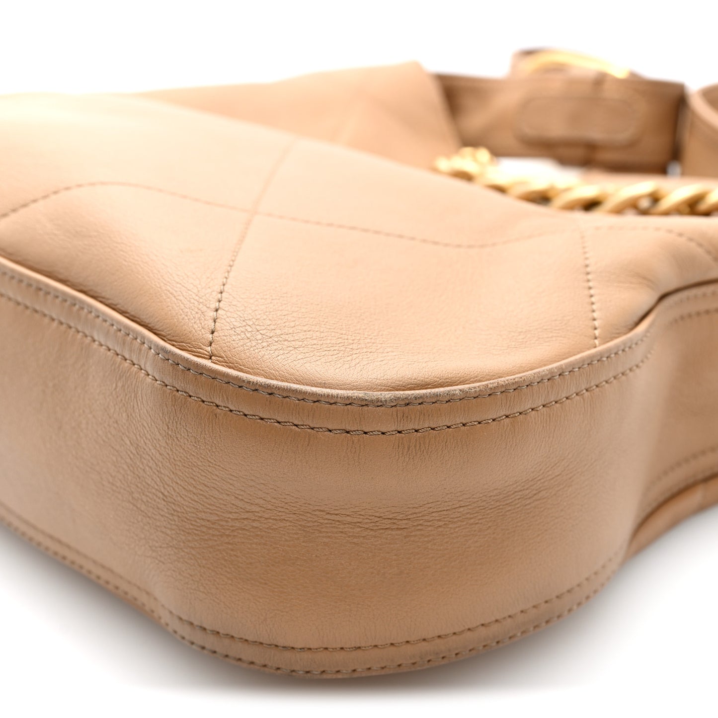 Calfskin Stitched Easy Mood Hobo Beige