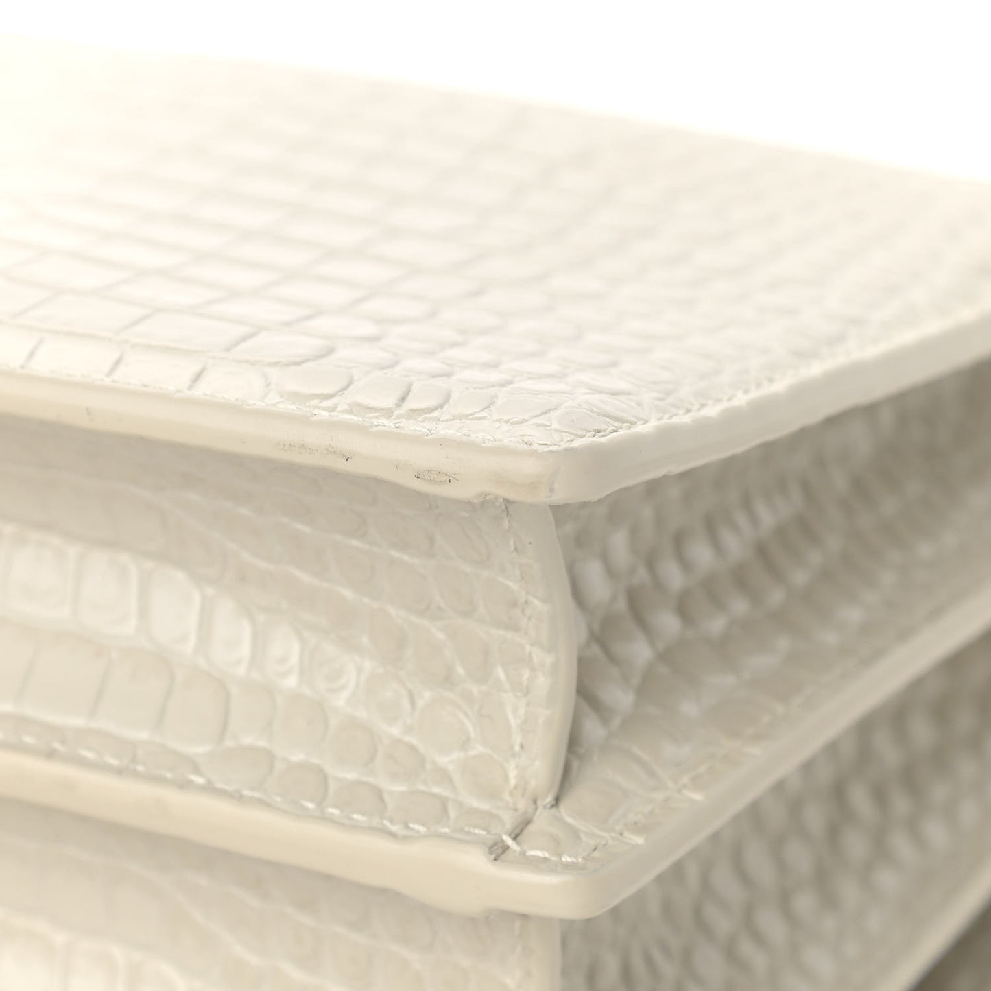 Calfskin Crocodile Embossed Medium Monogram Sunset Blanc Vintage