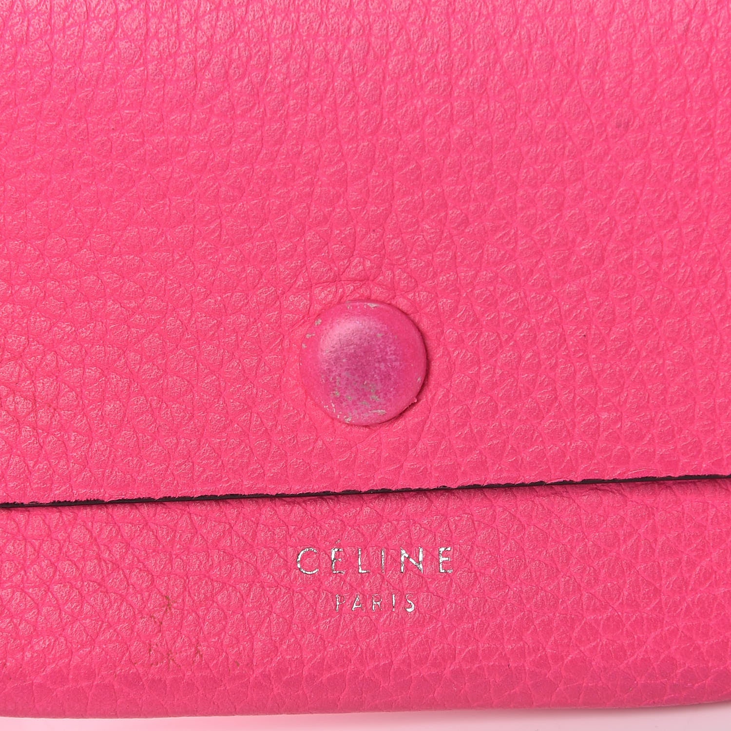 Celine Calfskin Flap Card Holder Fluo Pink 8 of 13