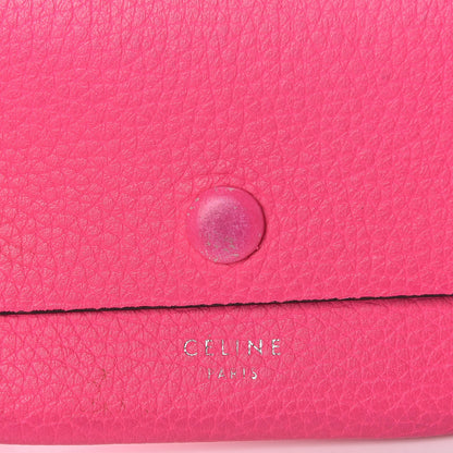 Celine Calfskin Flap Card Holder Fluo Pink 8 of 13
