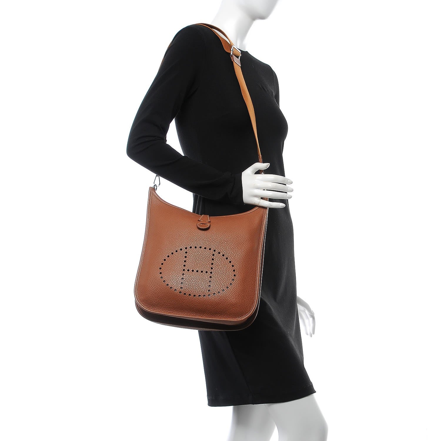 Hermes Taurillon Clemence Evelyne III PM Gold 2 of 9
