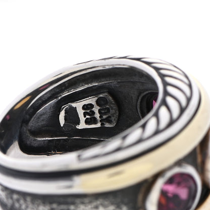 David Yurman Sterling Silver 14K Yellow Gold Citrine Rhodolite Renaissance Ring 56 7.75 4 of 5
