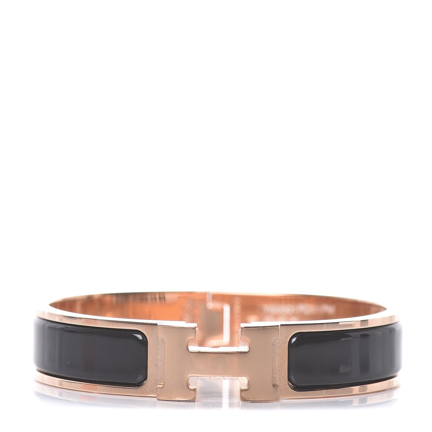 Enamel Narrow Clic Clac H Bracelet PM Black