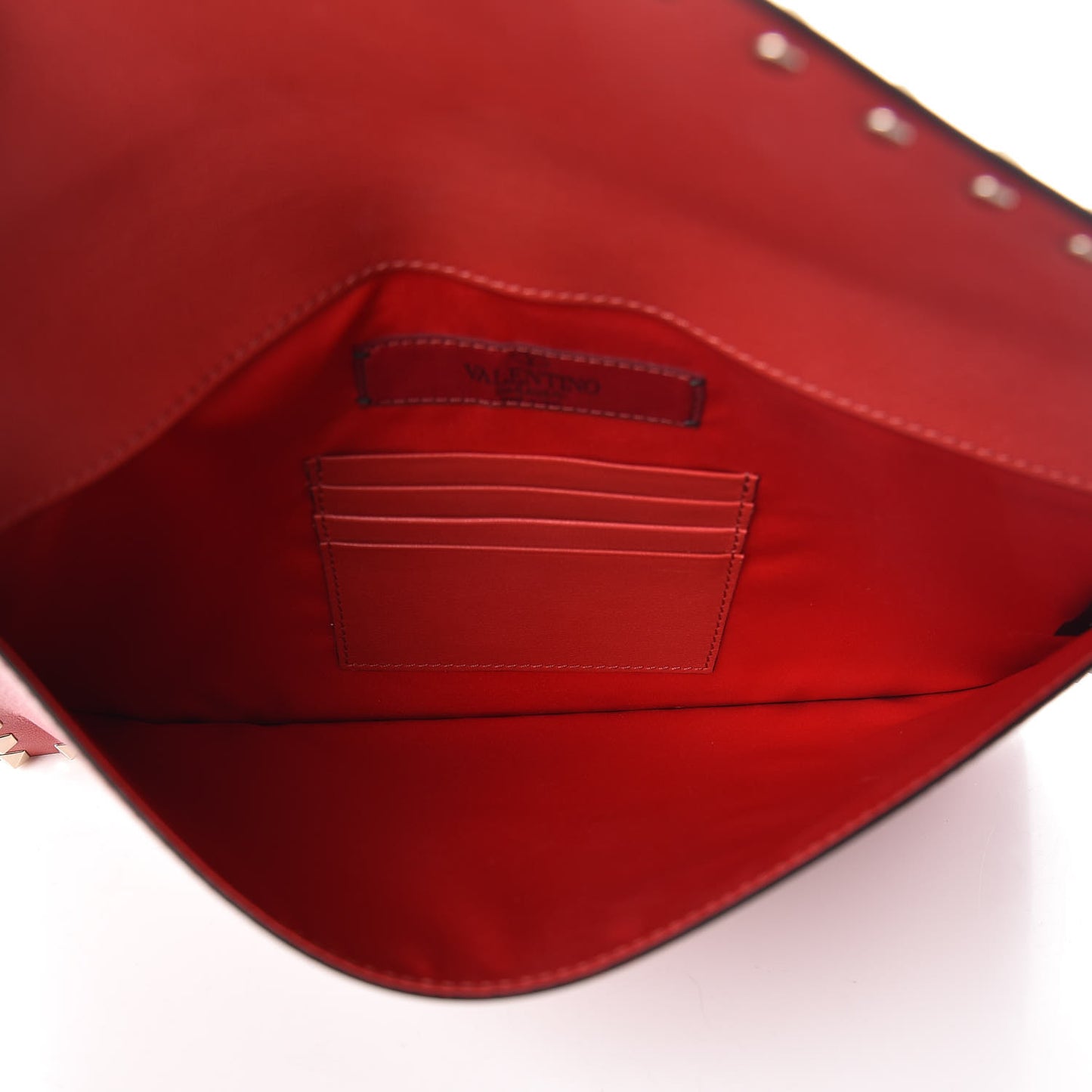 Vitello Large Rockstud Envelope Clutch Rosso Valentino