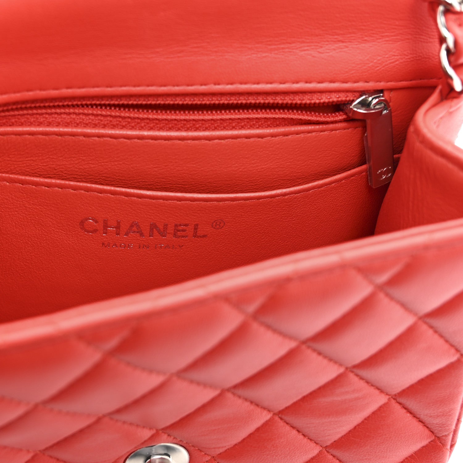Chanel Lambskin Quilted Mini Square Flap Red 6 of 10