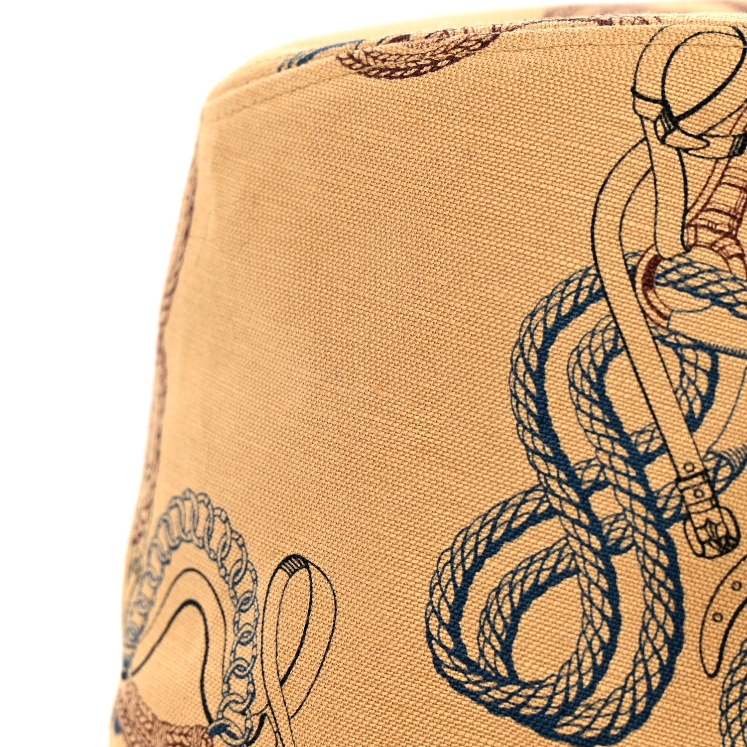 Hermes Linen Cotton Della Cavalleria Funk Hat 57 9 of 11