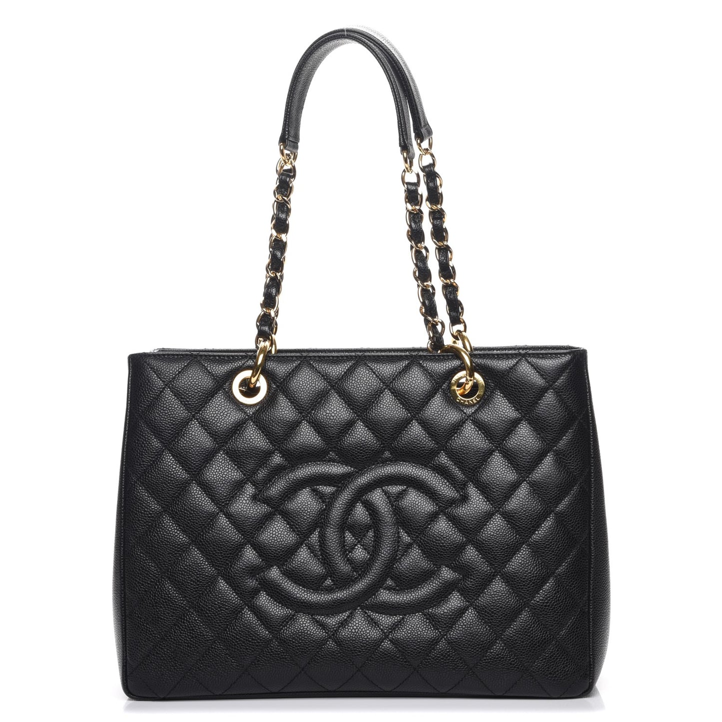 Caviar Quilted Grand Shopping Tote GST Black