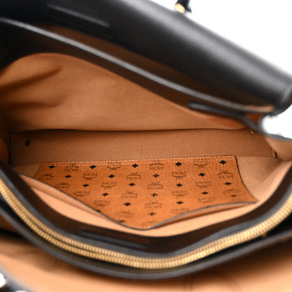 MCM Grained Calfskin Large Milla Tote Black 6 of 12