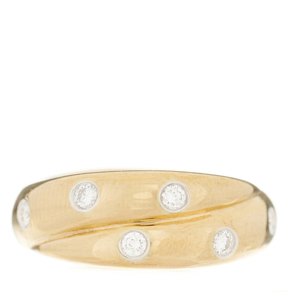 Tiffany 18K Yellow Gold Platinum Diamond Etoile Twist Band Ring 50 5.5 3 of 6