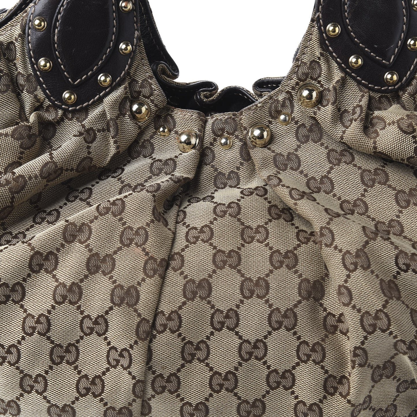 Monogram Studded Pelham Tote Dark Brown