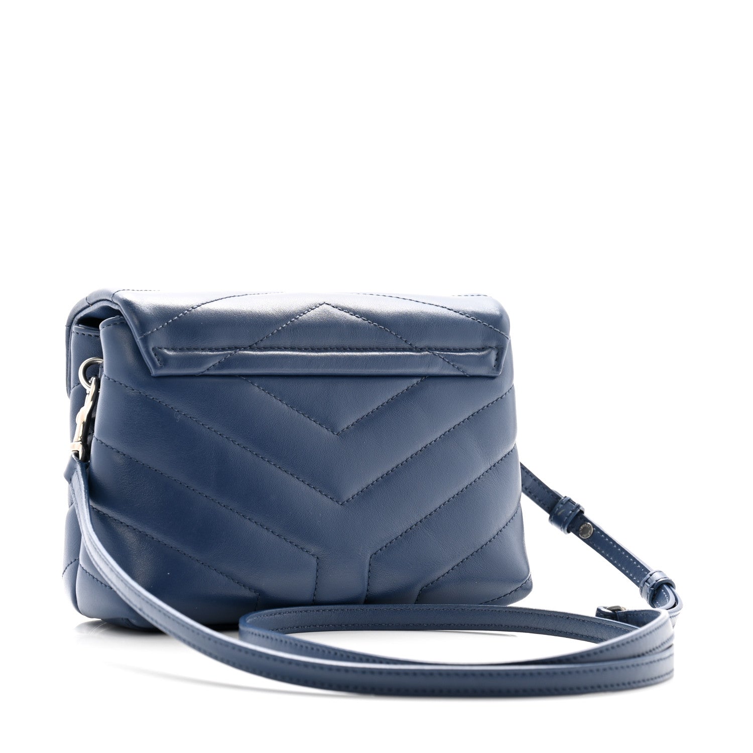 Saint Laurent Calfskin Y Quilted Monogram Toy Loulou Chain Satchel Denim 3 of 13