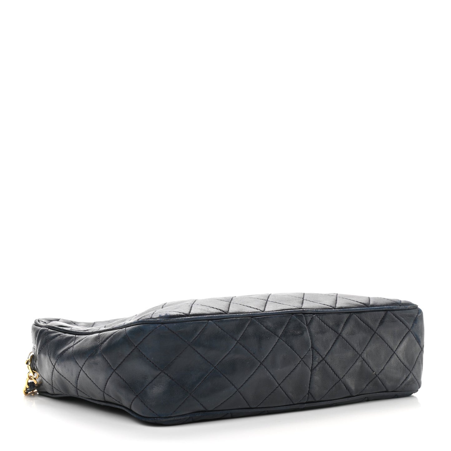 Lambskin Quilted CC Tassel Camera Case Navy