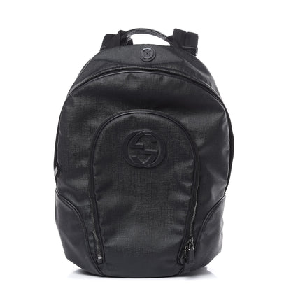 Gucci Coated Canvas Interlocking G Travel Backpack Black 1 of 12