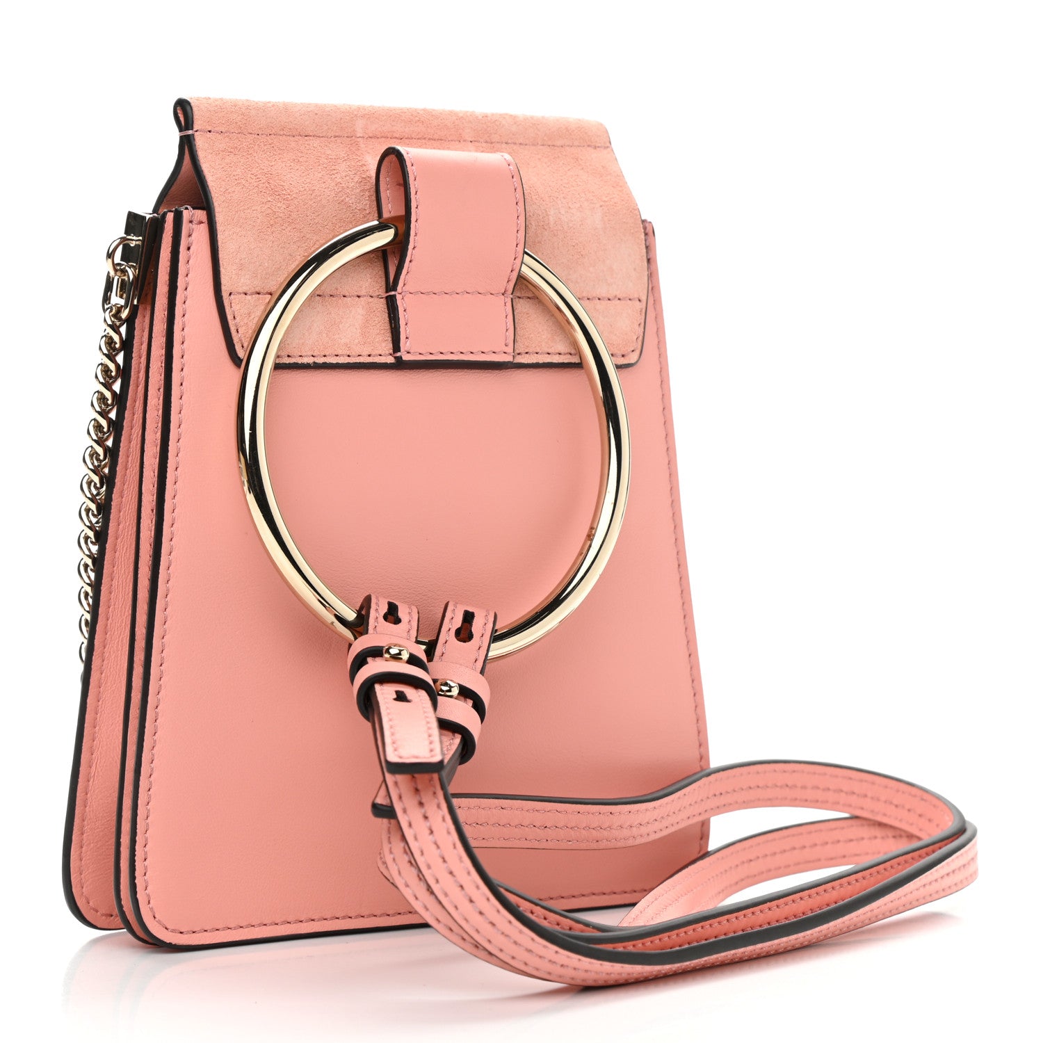Chloe Suede Calfskin Mini Faye Bracelet Bag Ideal Blush 3 of 11