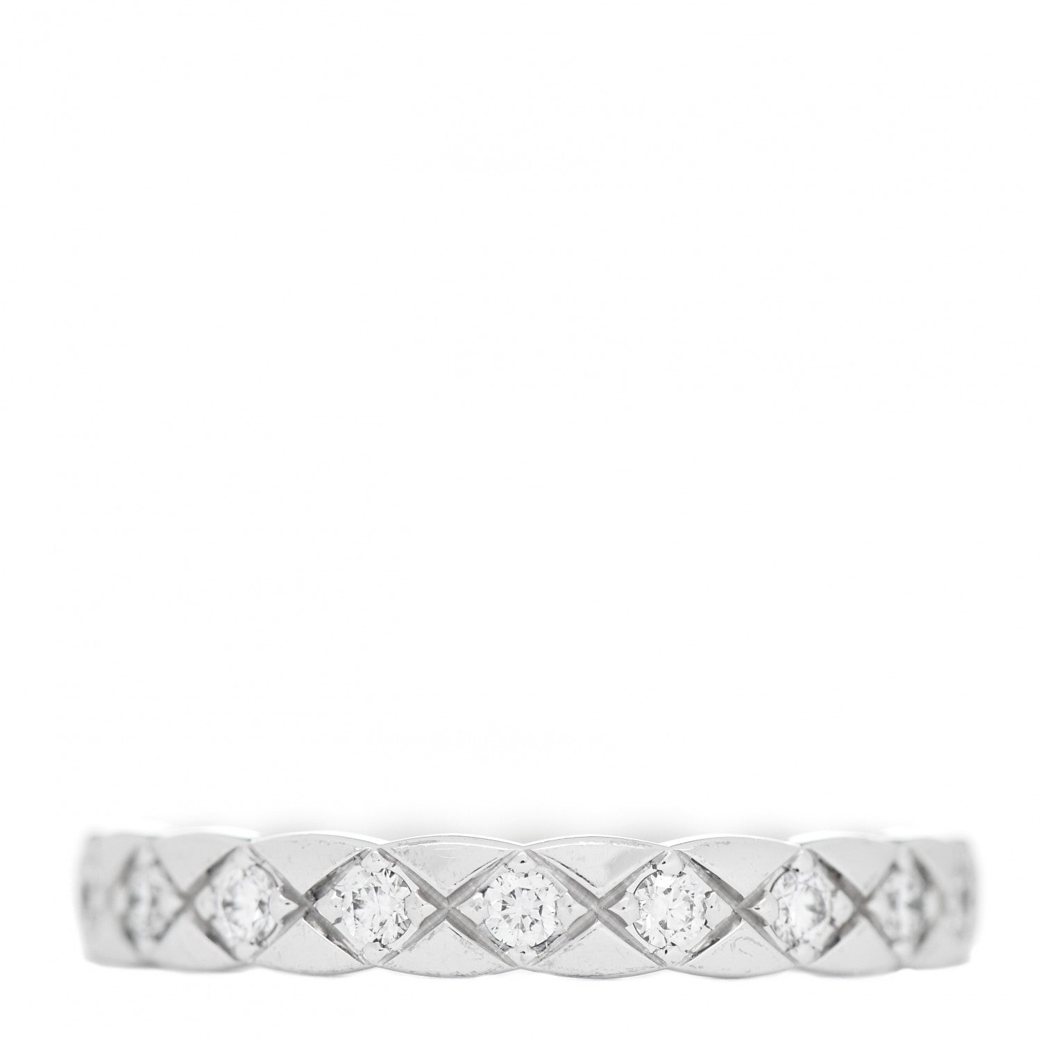 Chanel 18K White Gold Diamond Mini Coco Crush Ring 54 6.75 3 of 6