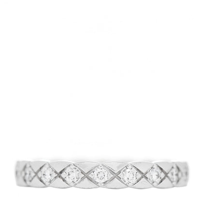 Chanel 18K White Gold Diamond Mini Coco Crush Ring 54 6.75 3 of 6