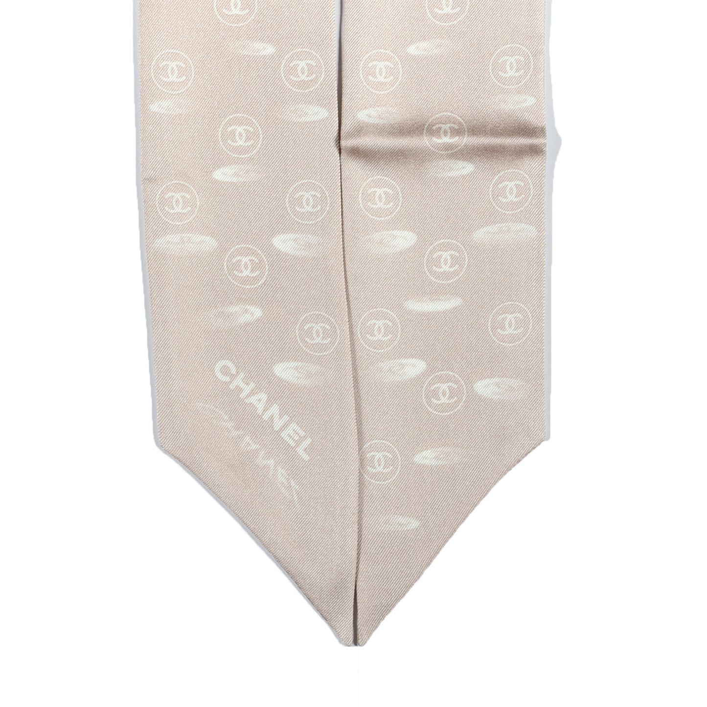 Silk CC Slim Bandeau Scarf Beige