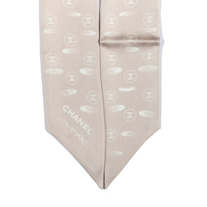 Chanel Silk CC Slim Bandeau Scarf Beige 4 of 5
