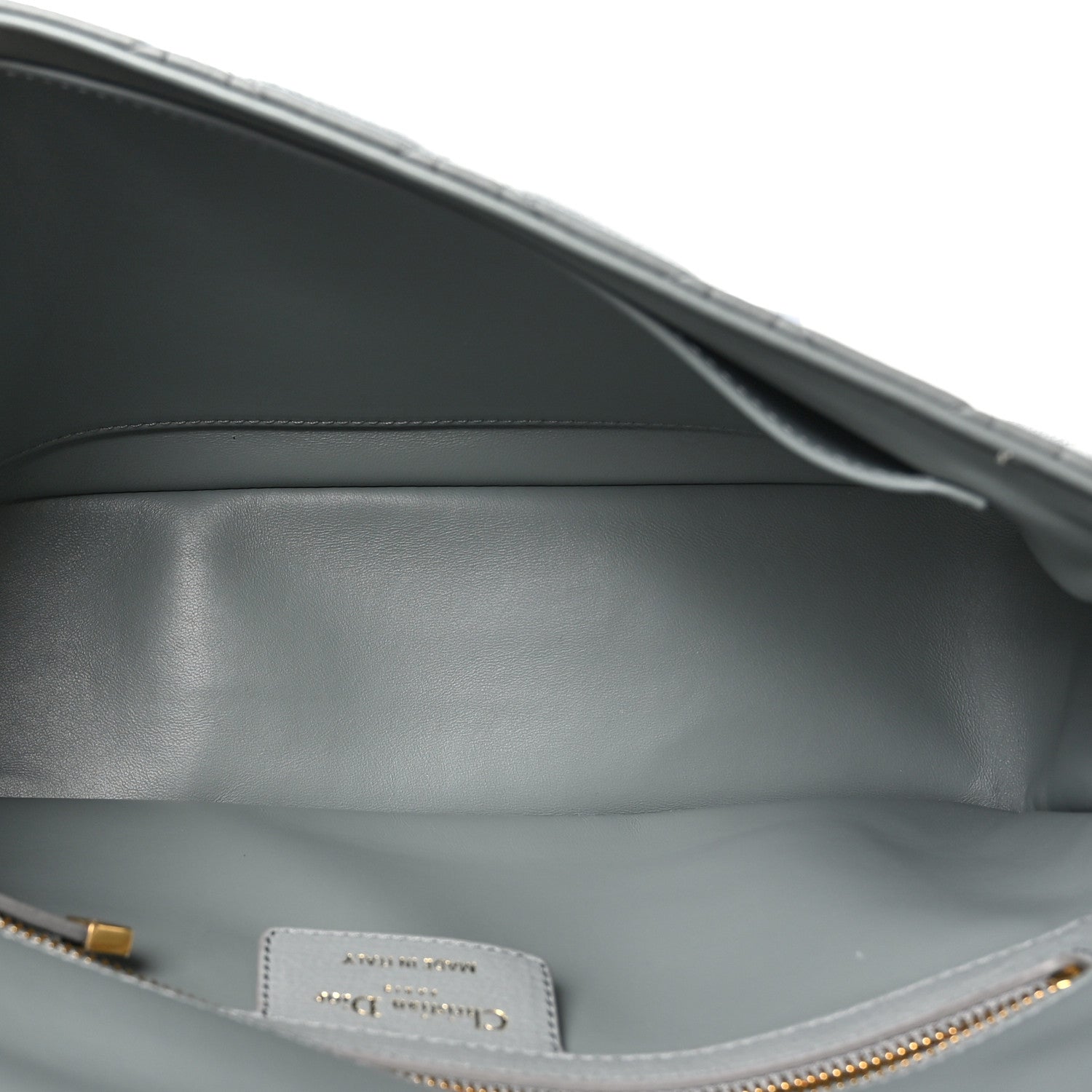 Christian Dior Grained Calfskin Cannage Large Caro Bag Grey Stone 5 of 12