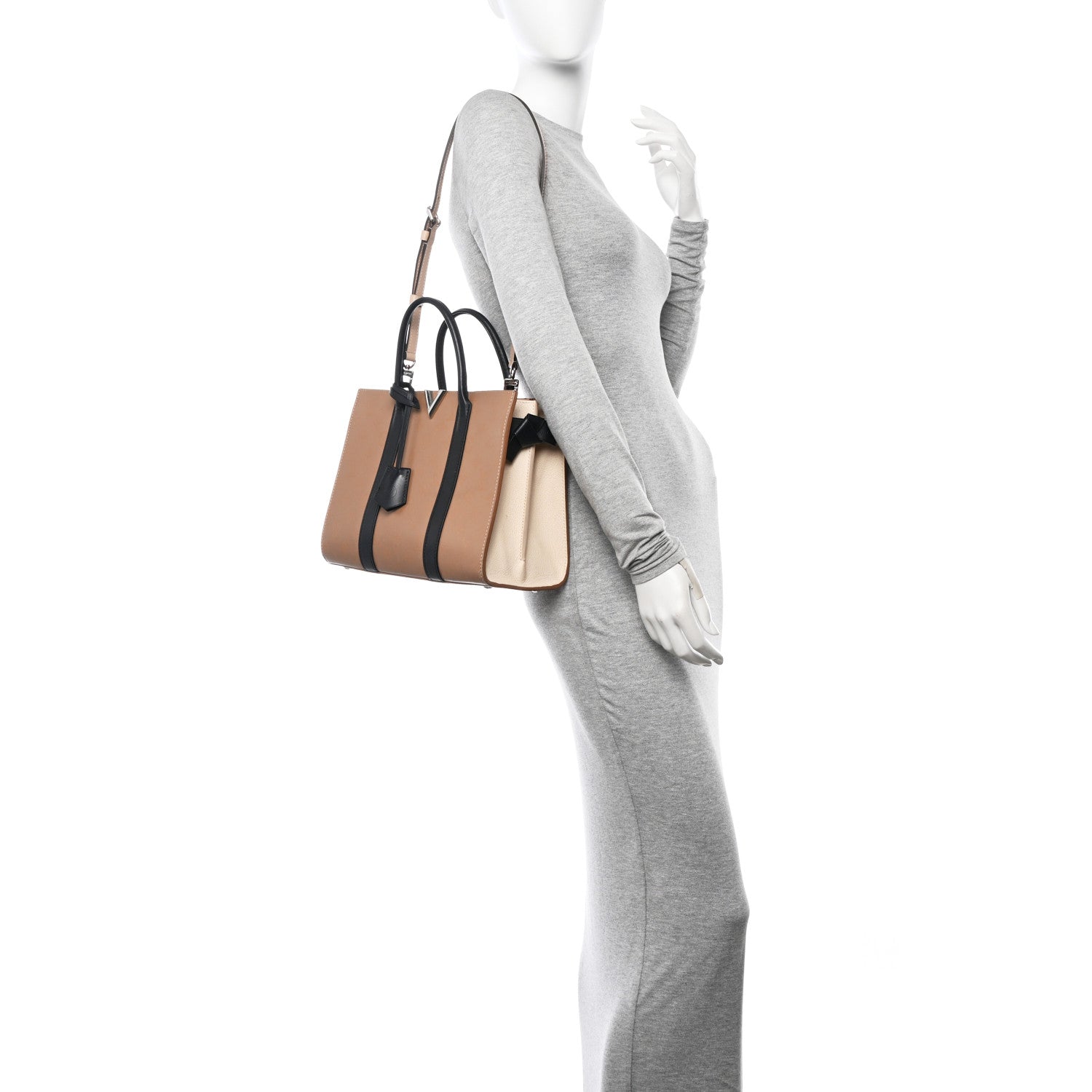 Louis Vuitton Monogram Cuir Plume Very Tote MM Sesame Creme 2 of 19