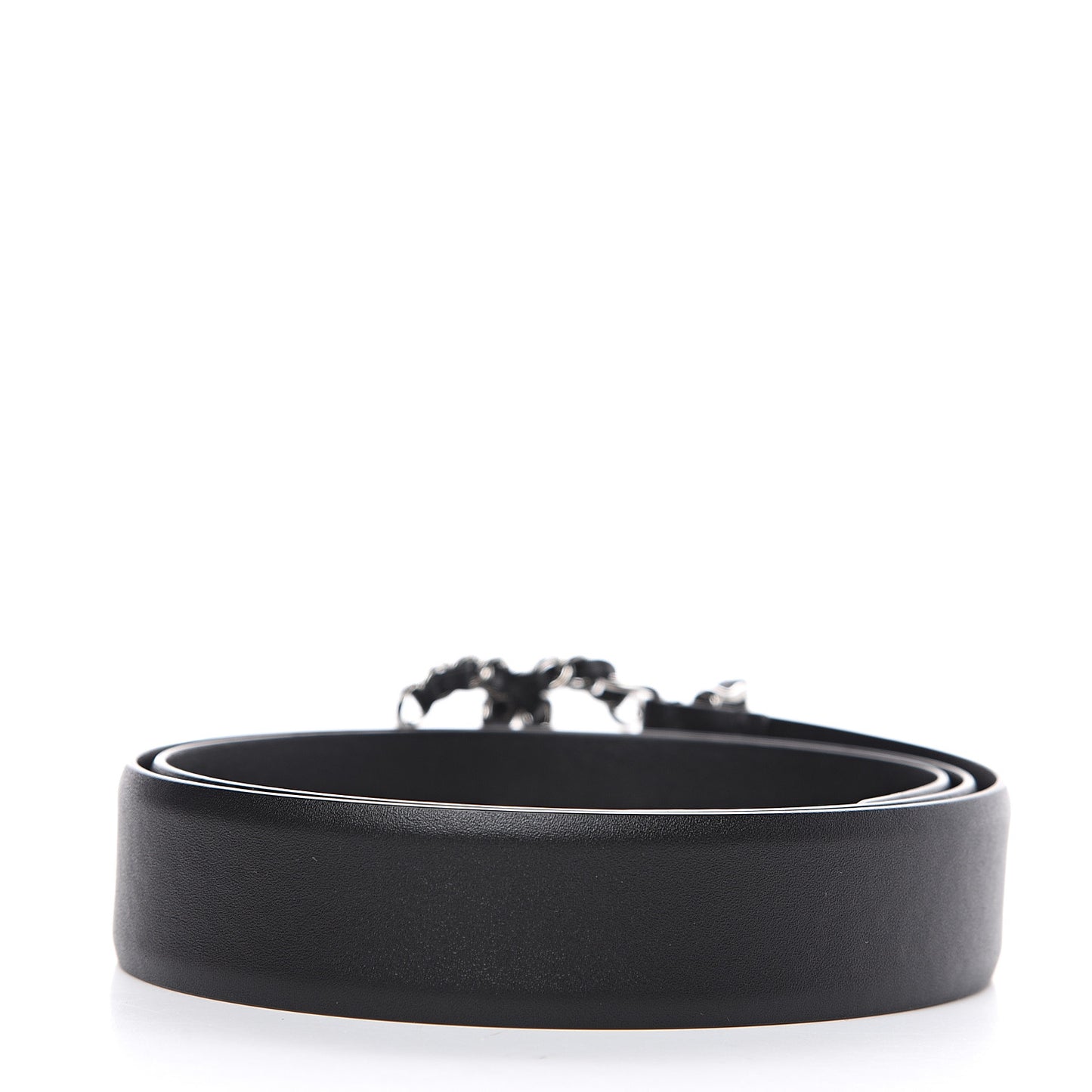Calfskin CC Chain Belt 85 34 Black