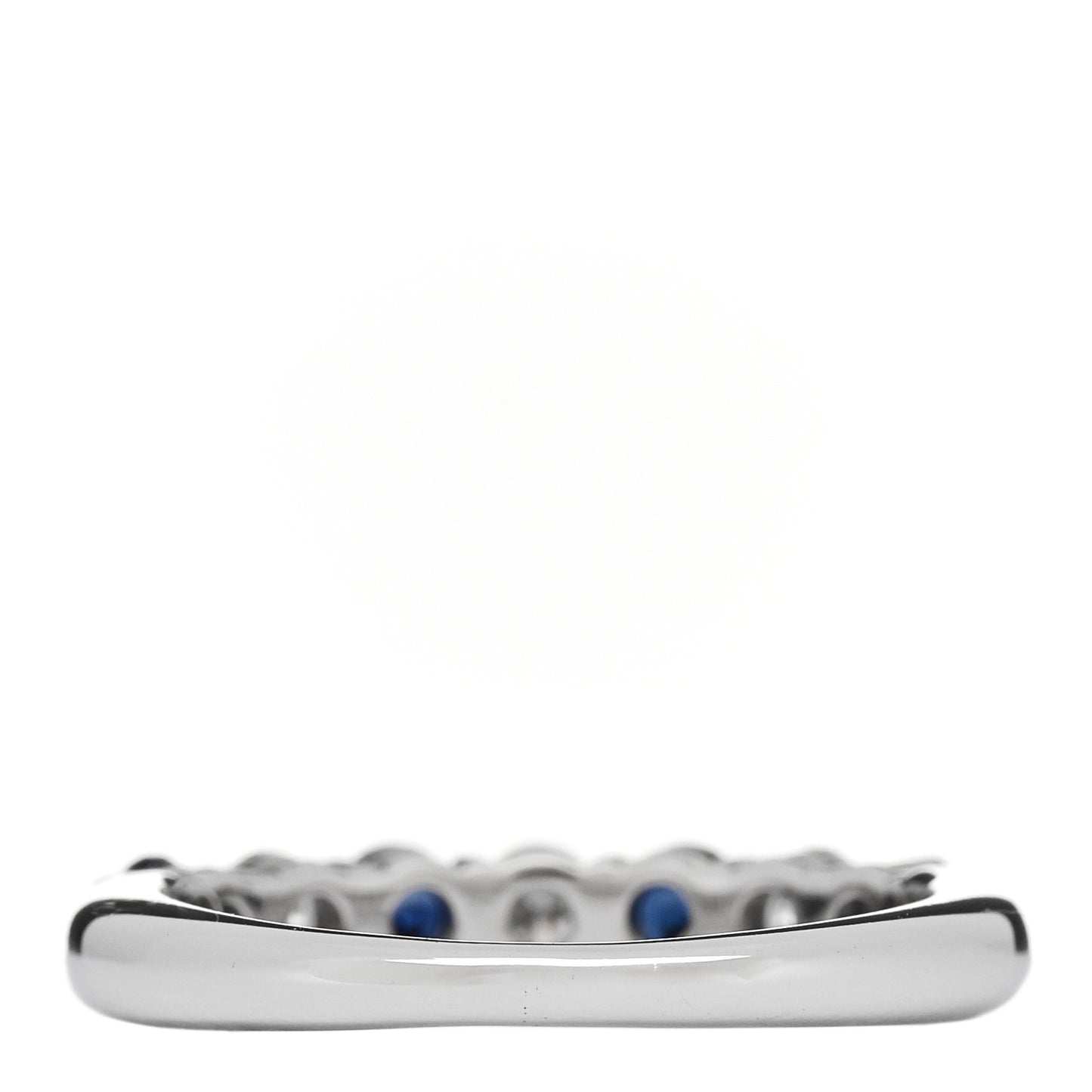Platinum Diamond Blue Sapphire Embrace Half Circle Ring 48 4.5