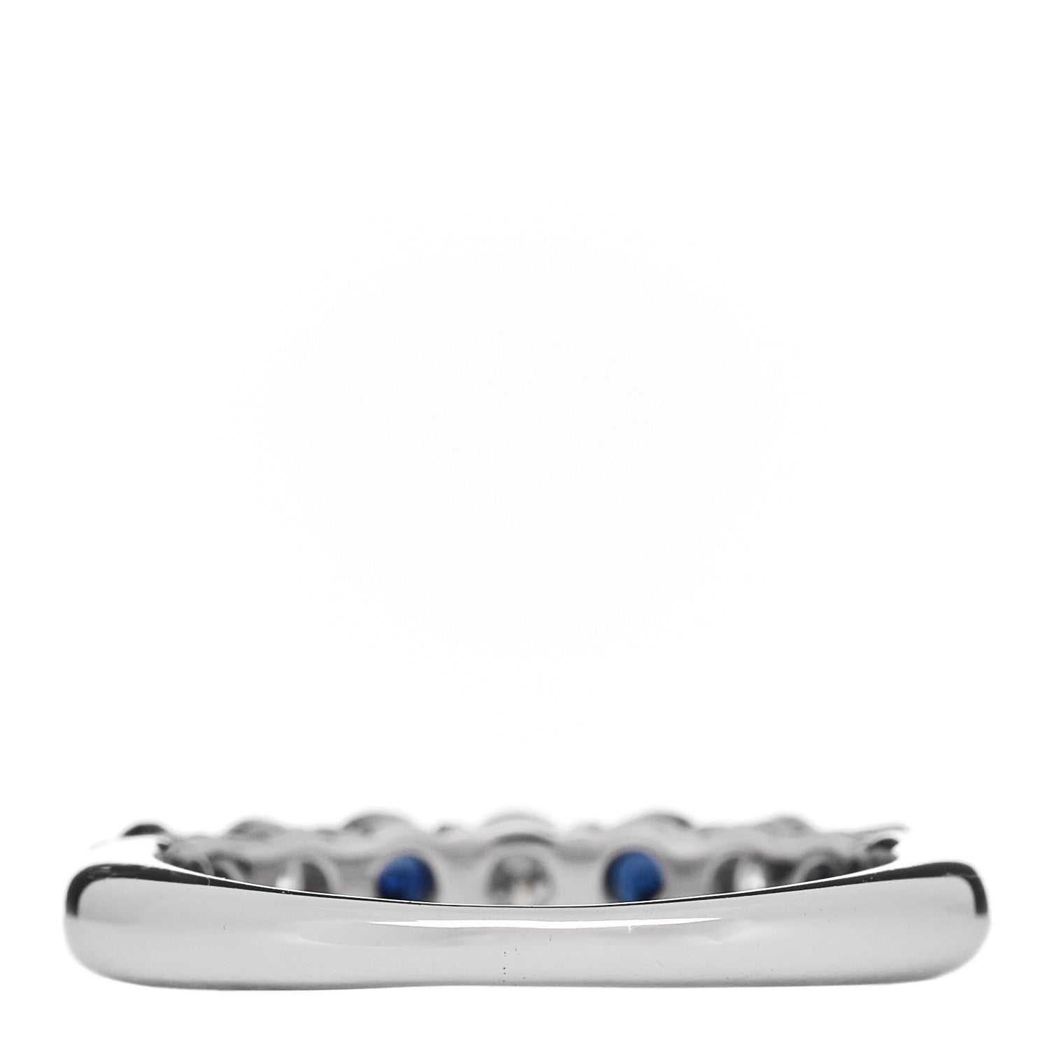 Tiffany Platinum Diamond Blue Sapphire Embrace Half Circle Ring 48 4.5 3 of 6