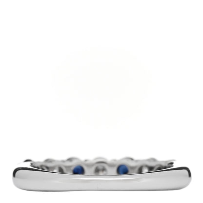 Tiffany Platinum Diamond Blue Sapphire Embrace Half Circle Ring 48 4.5 3 of 6