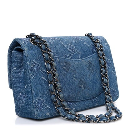 Chanel Denim Bleached Chain Medium Double Flap Blue 3 of 10