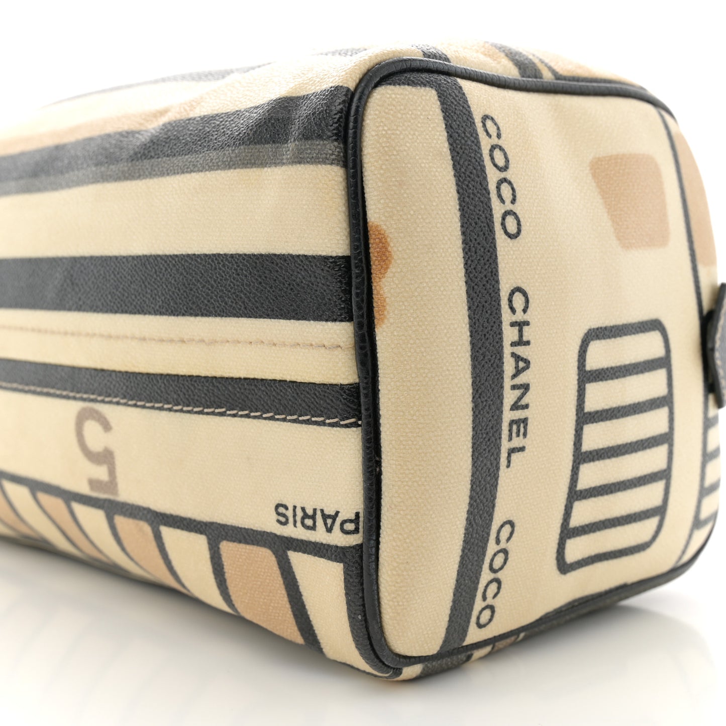 Coated Canvas Le Train Boston Bag Black