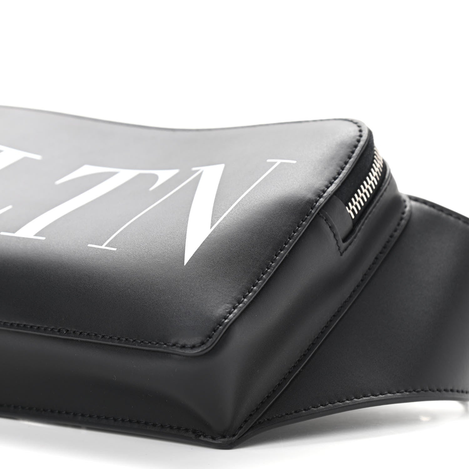 Valentino Garavani Calfskin VLTN Belt Bag Black White 8 of 8