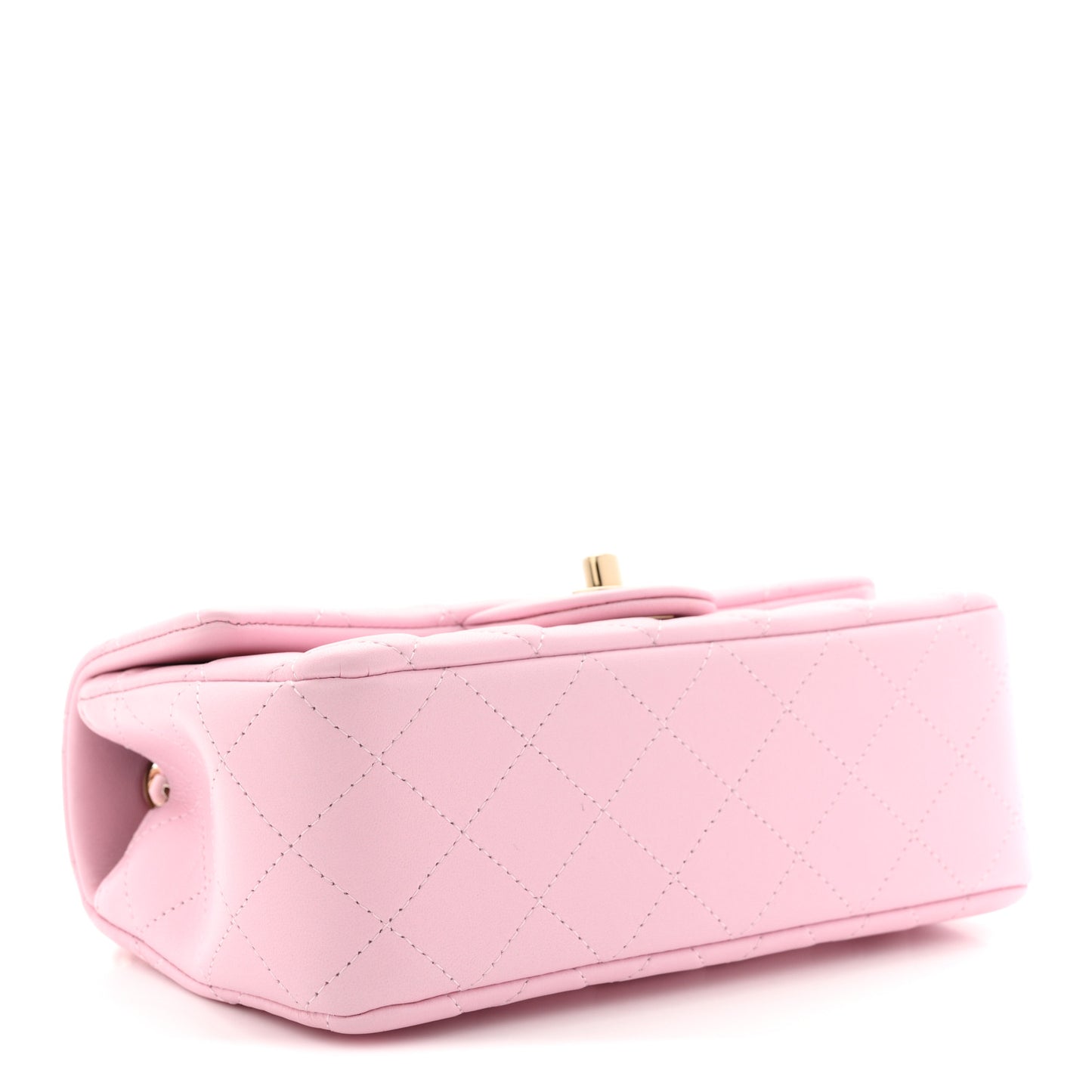 Lambskin Quilted Mini Rectangular Flap Pink
