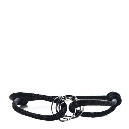 Cartier 18K White Gold Ceramic Trinity Cord Bracelet Black 1 of 8