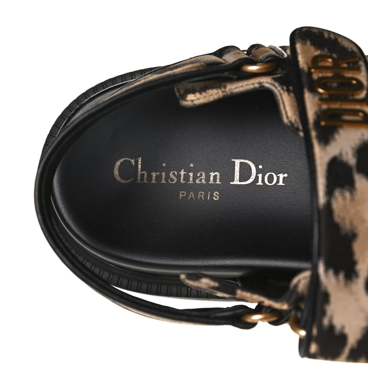 Technical Fabric Mizza Print DiorAct Sandals 38.5 Beige Multicolor