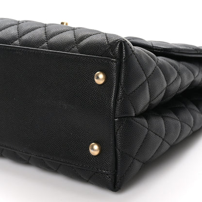Chanel Caviar Lizard Quilted Medium Coco Handle Flap Black 10 of 10