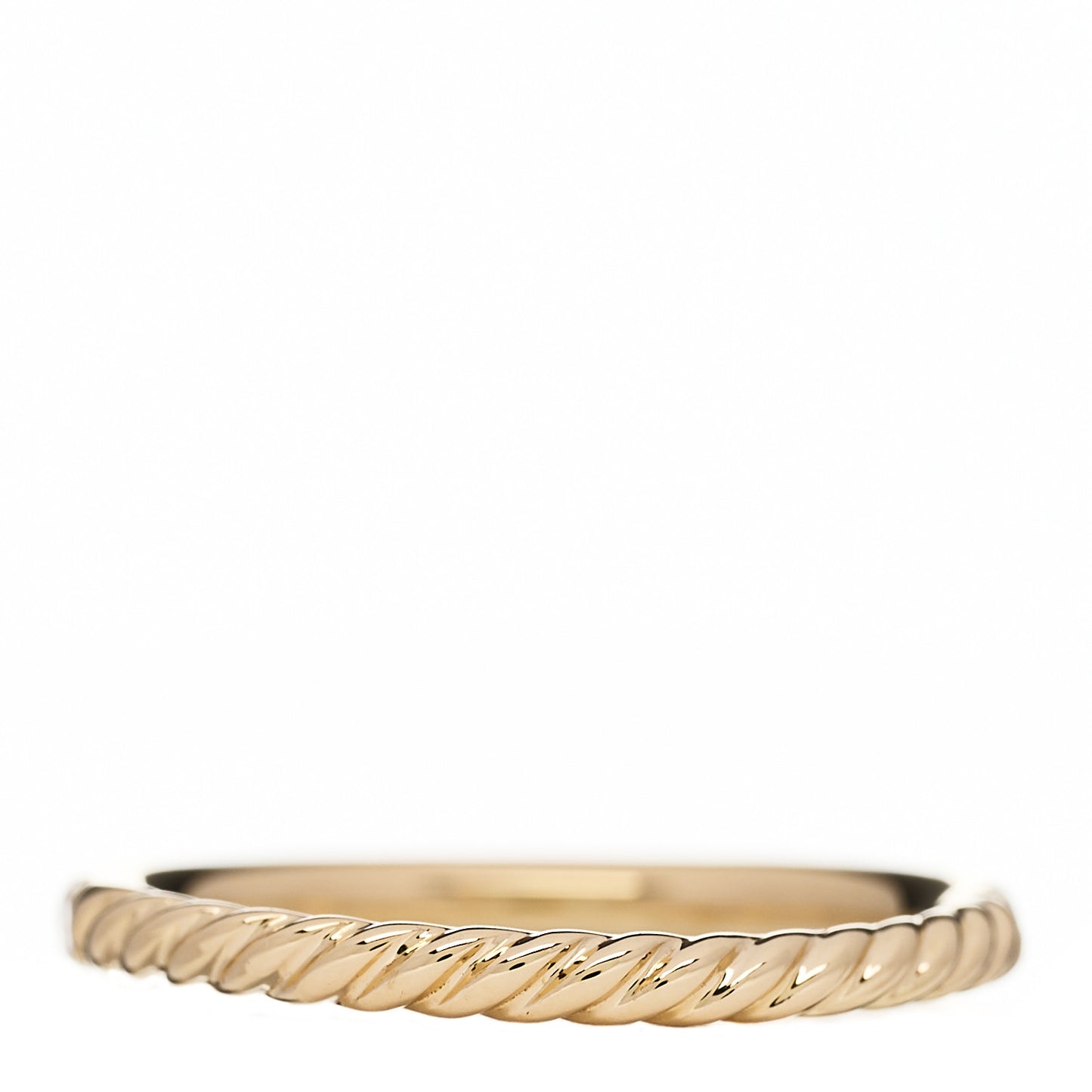 18K Yellow Gold Diamond 2mm Cable Collectibles Band Ring 49 5