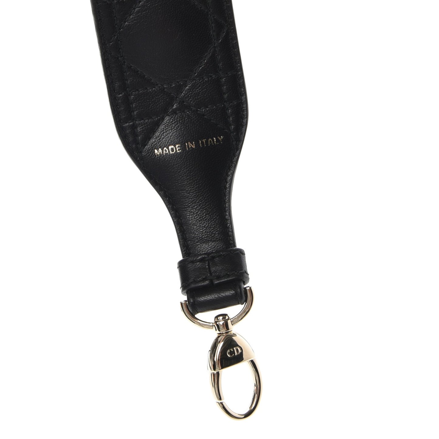 Lambskin Cannage Shoulder Strap Black