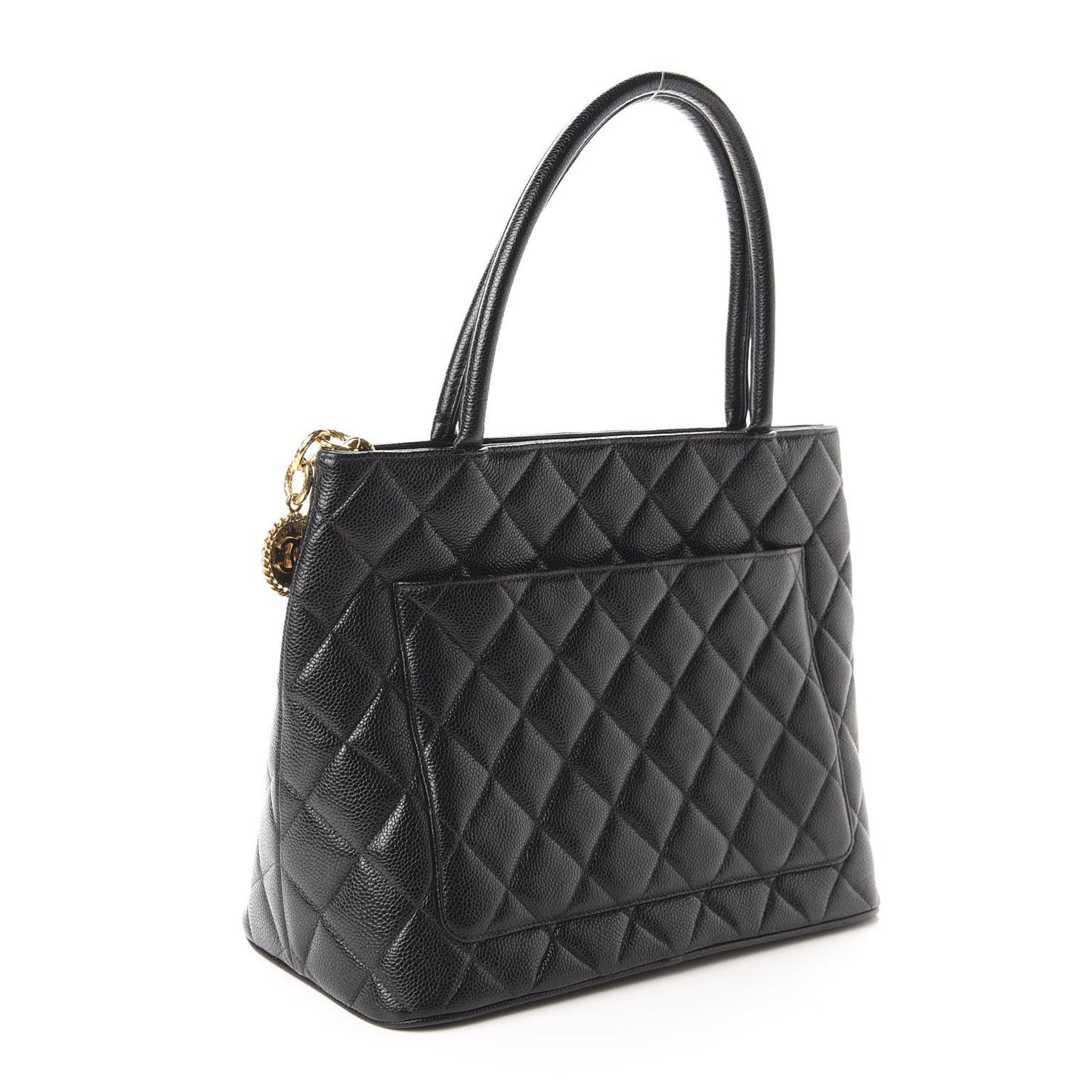 Caviar Quilted Medallion Tote Black