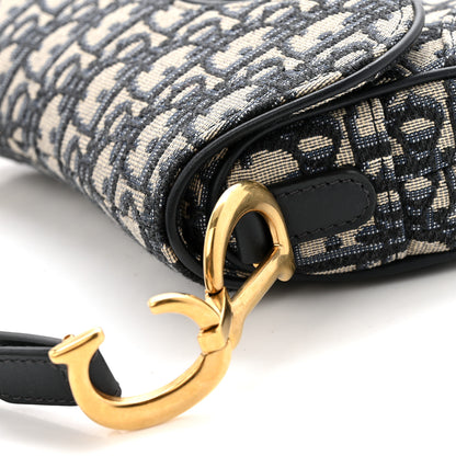 Christian Dior Oblique Mini Saddle Bag Blue 12 of 13