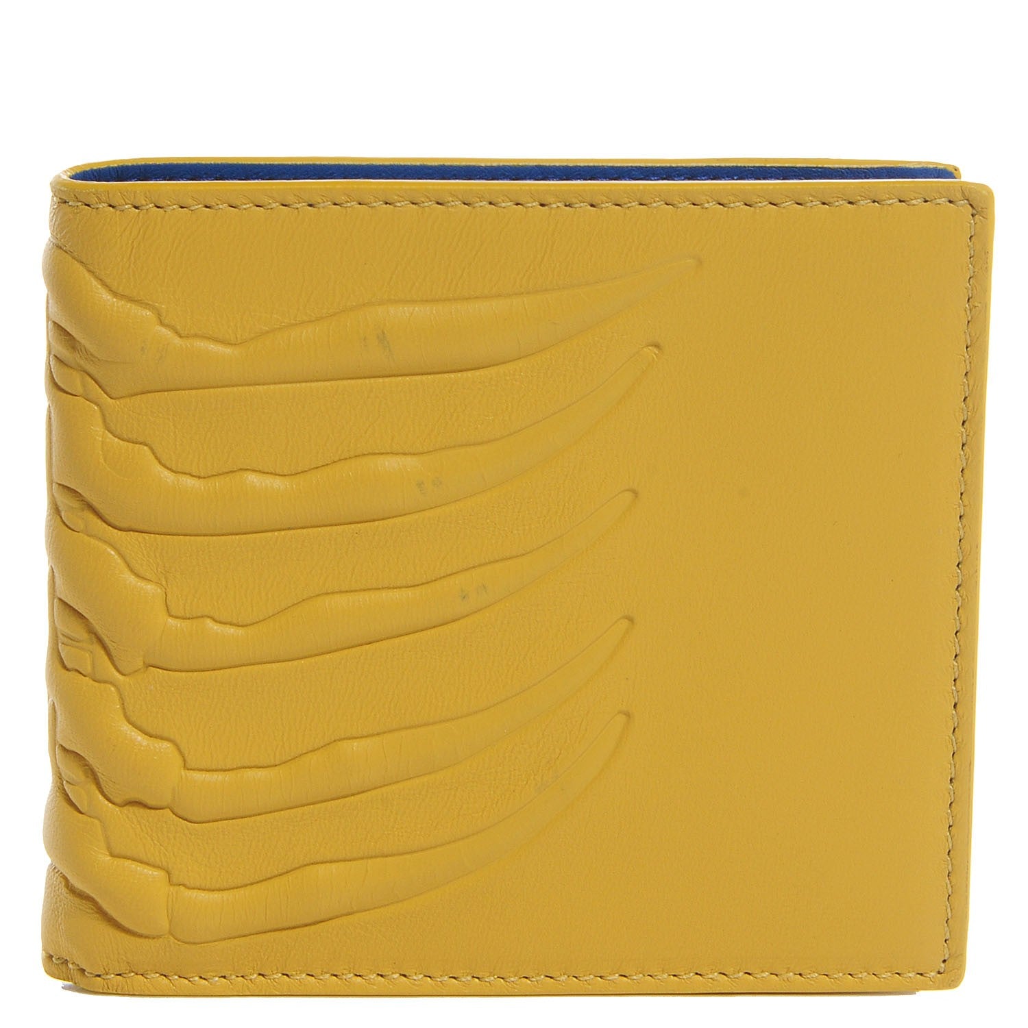 Alexander McQueen Leather Embossed Ribcage Billfold Wallet 1 of 7