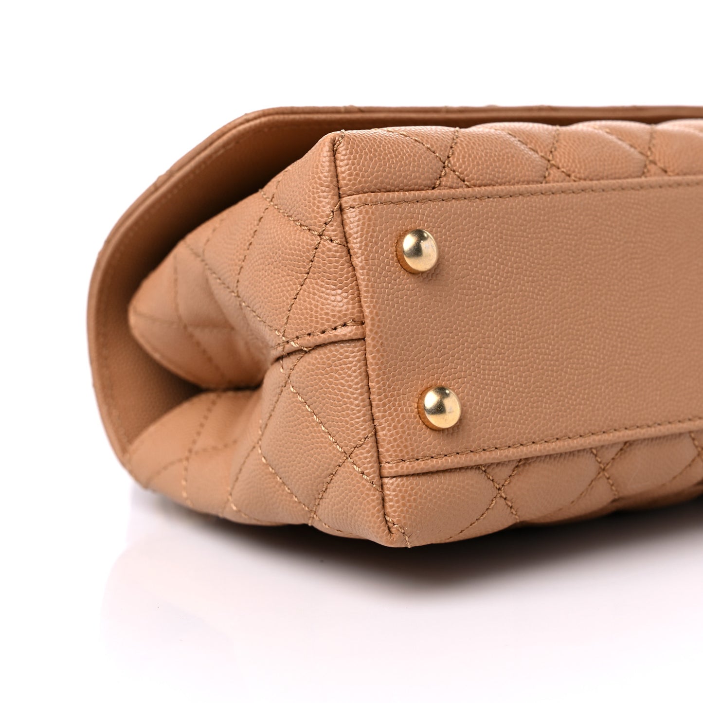 Caviar Quilted Mini Coco Chain Handle Flap Dark Beige
