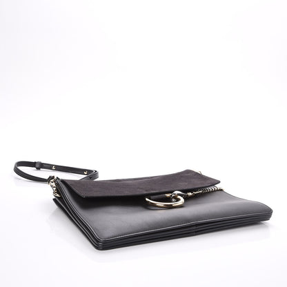 Chloe Suede Calfskin Medium Faye Shoulder Bag Carbon Grey 4 of 6