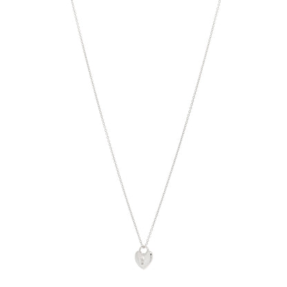 Tiffany Sterling Silver Heart Lock Pendant Link Necklace 1 of 4