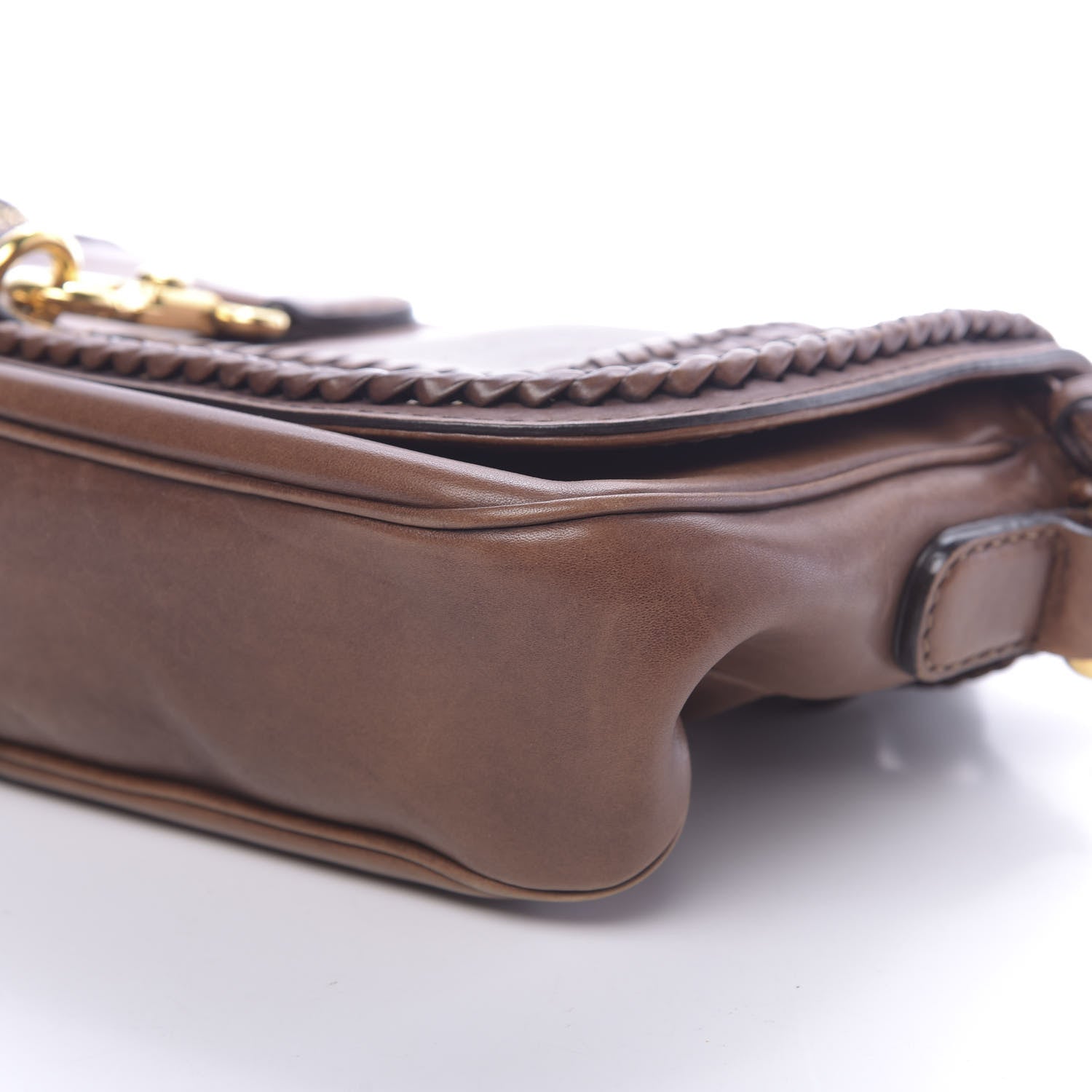 Gucci Calfskin Handmade Medium Flap Shoulder Bag Brown 9 of 15
