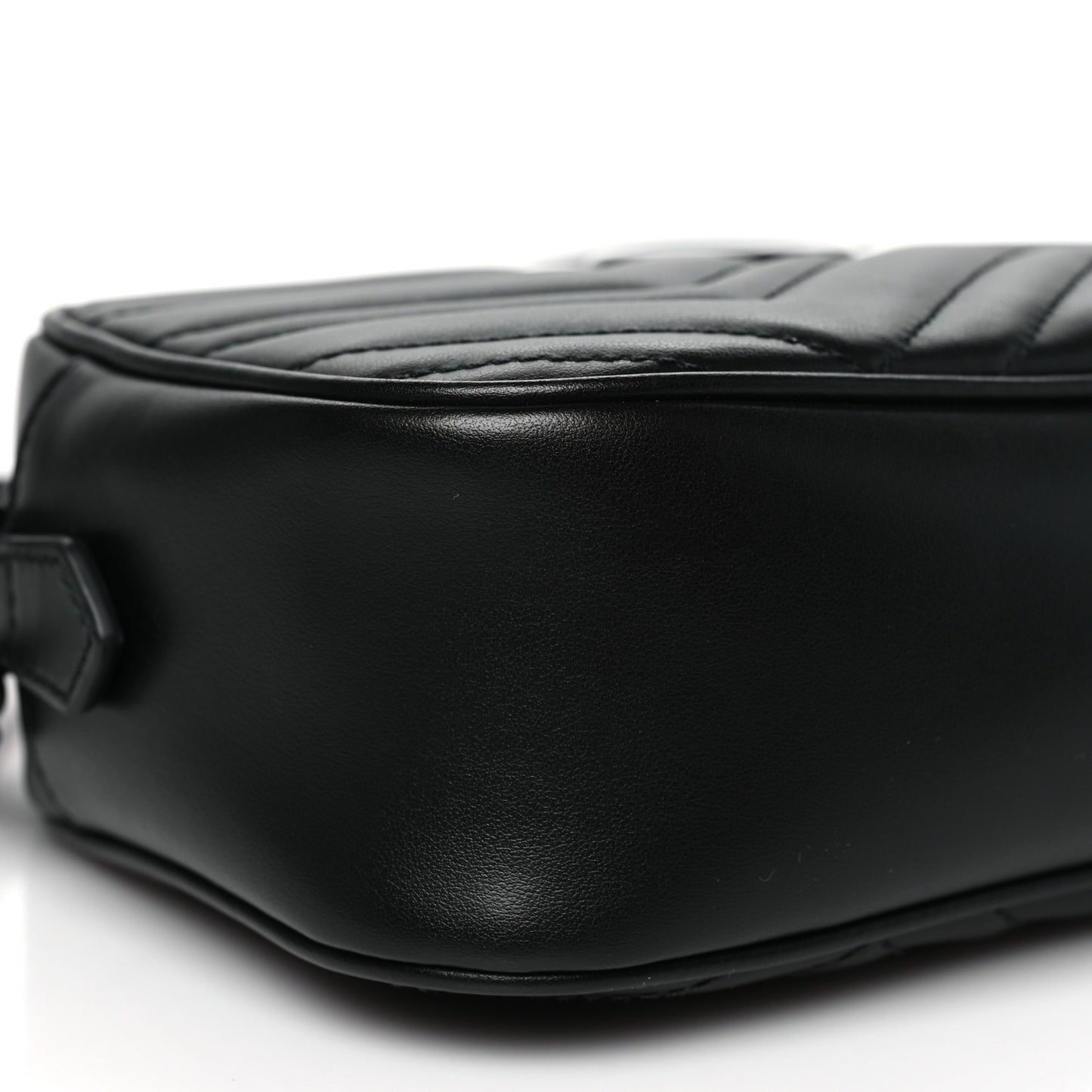 Calfskin Matelasse Monochrome Small GG Marmont Chain Shoulder Bag Black