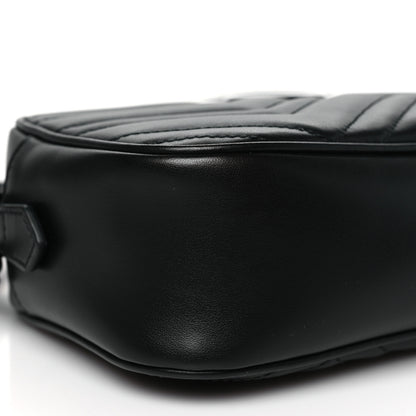 Gucci Calfskin Matelasse Monochrome Small GG Marmont Chain Shoulder Bag Black 9 of 10