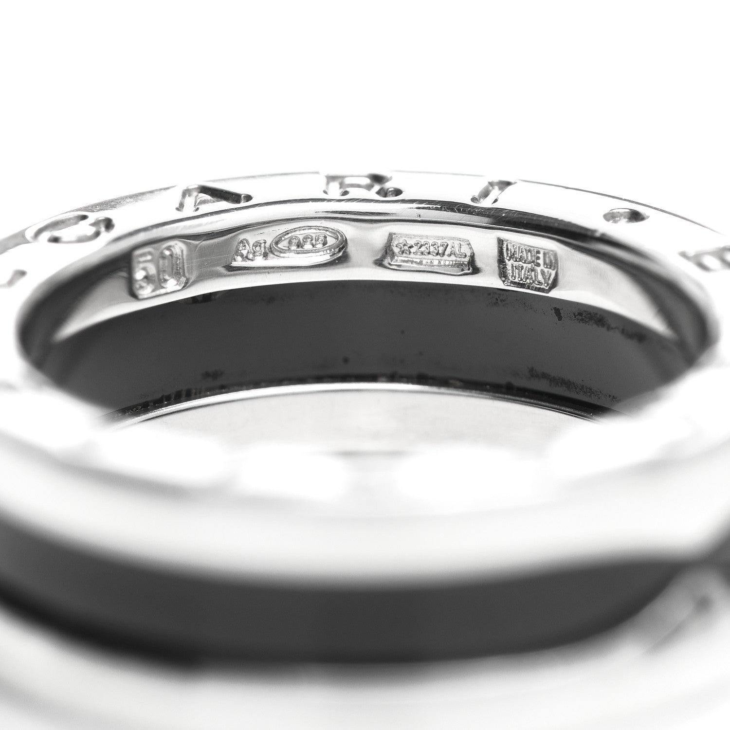 Bulgari Sterling Silver Ceramic Save The Children One-Band Ring 50 5.25 5 of 6